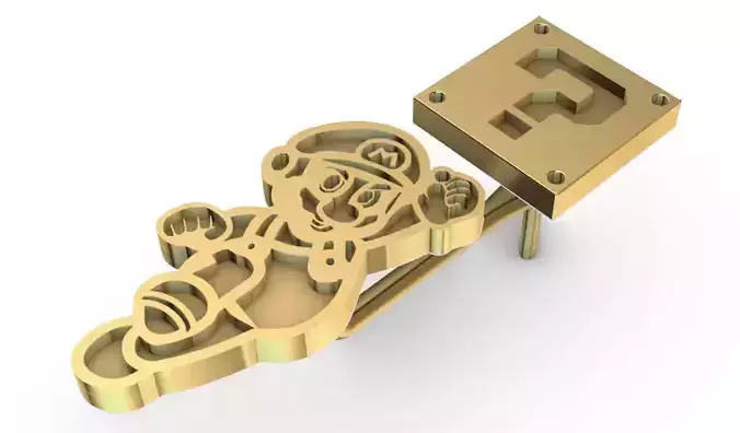 Mario nintendo bros gold cufflinks