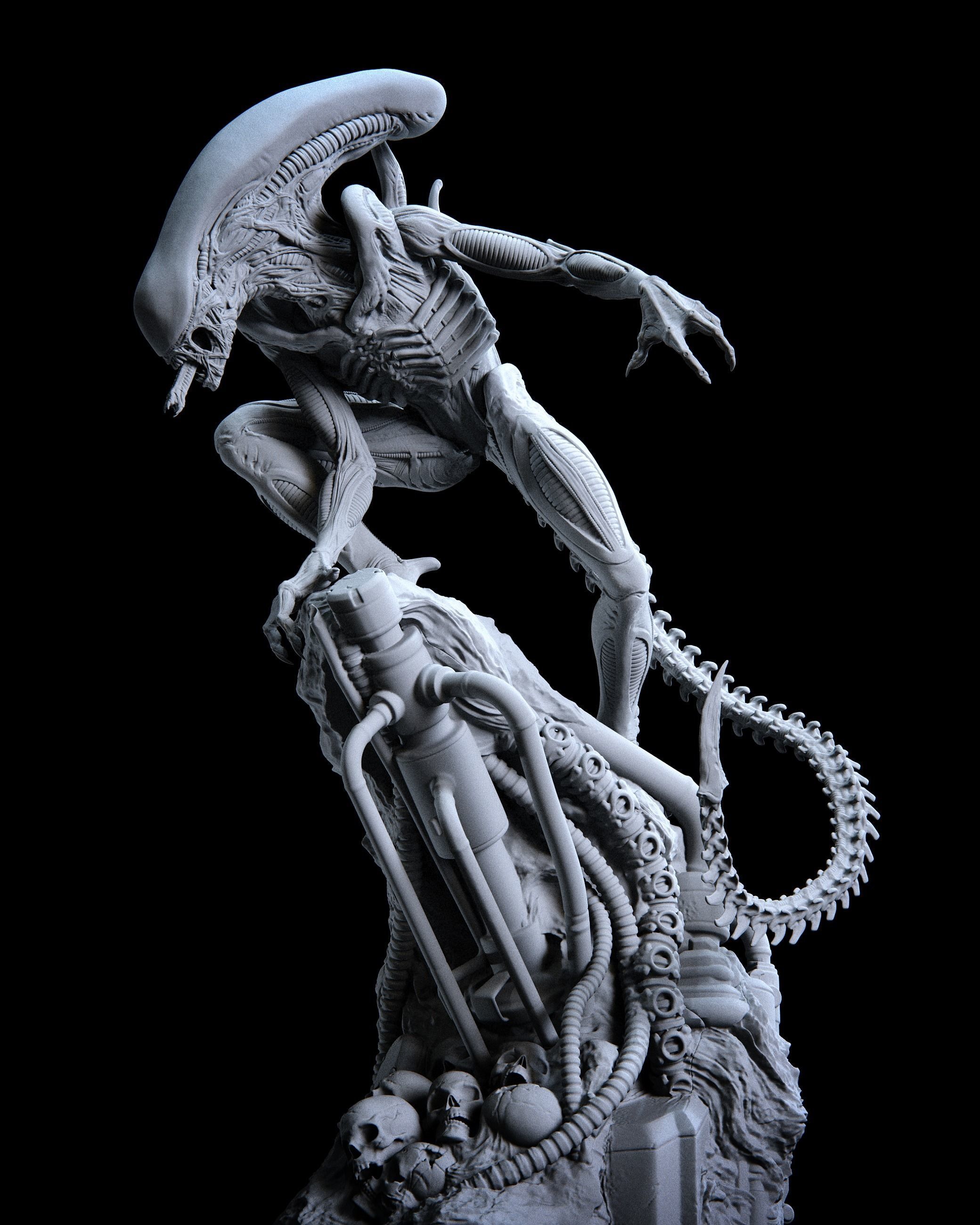 Alien Statue Fanart 3D print model_5