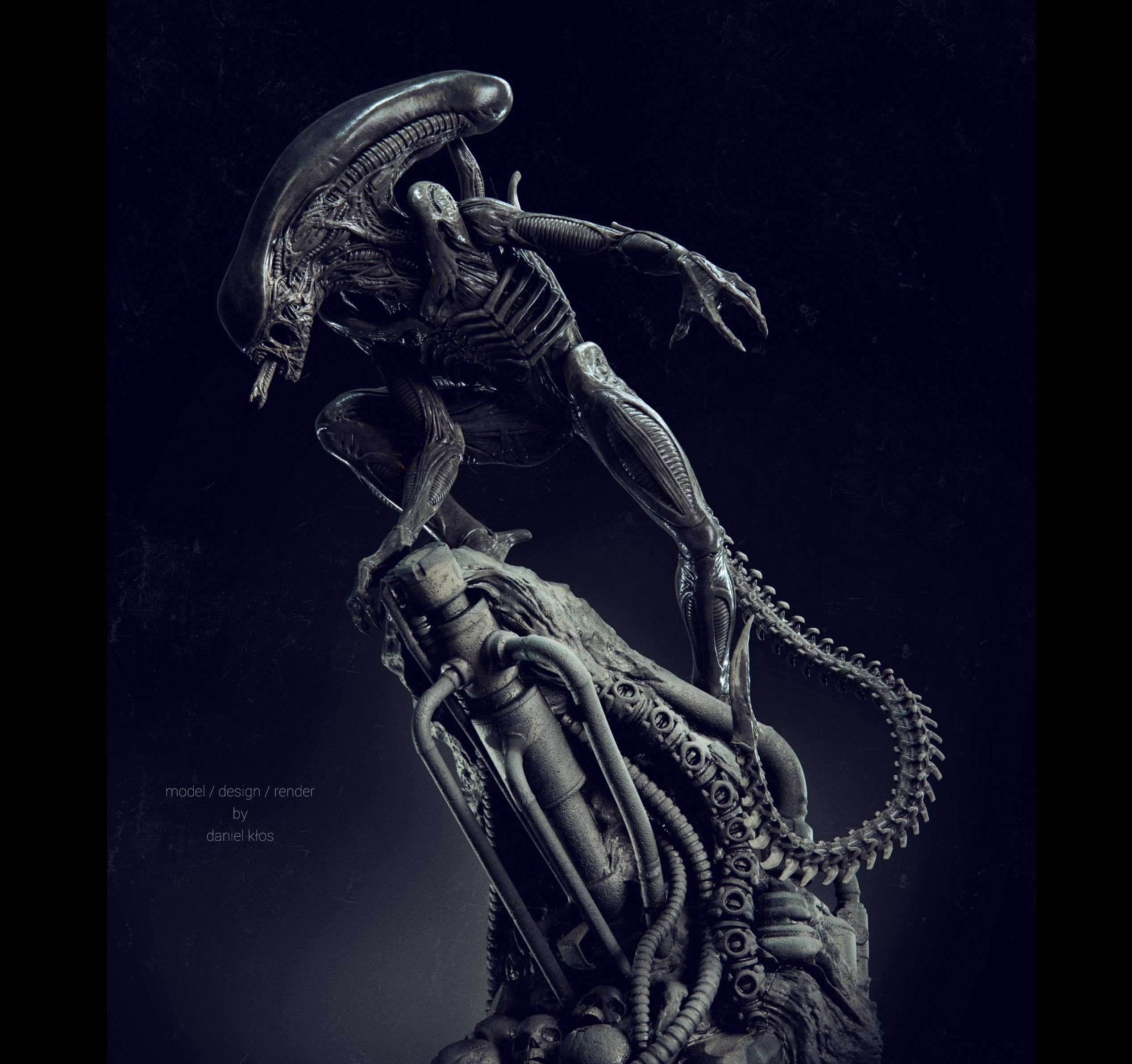 Alien Statue Fanart 3D print model_0