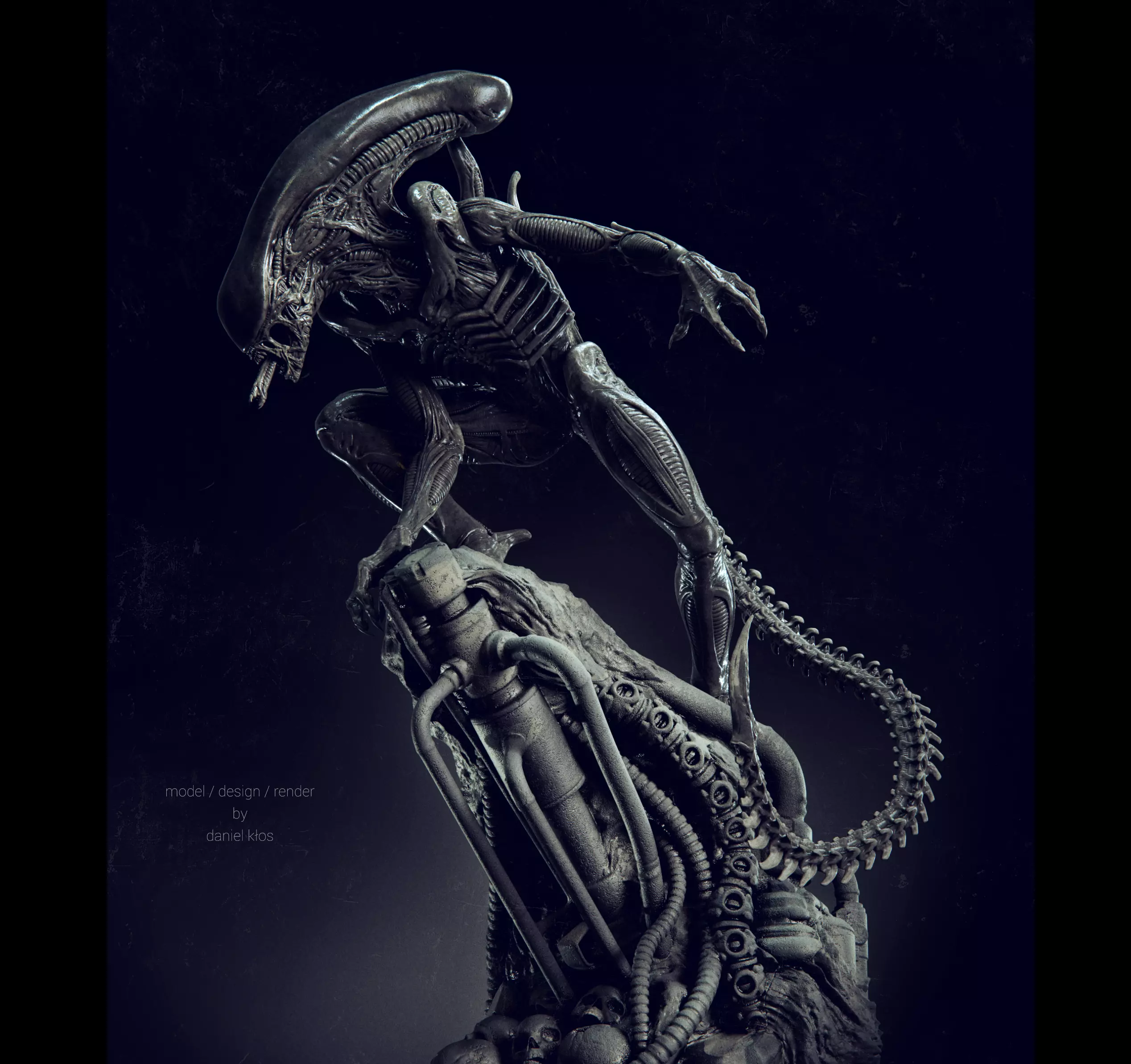 Alien Statue Fanart 3D print model_0
