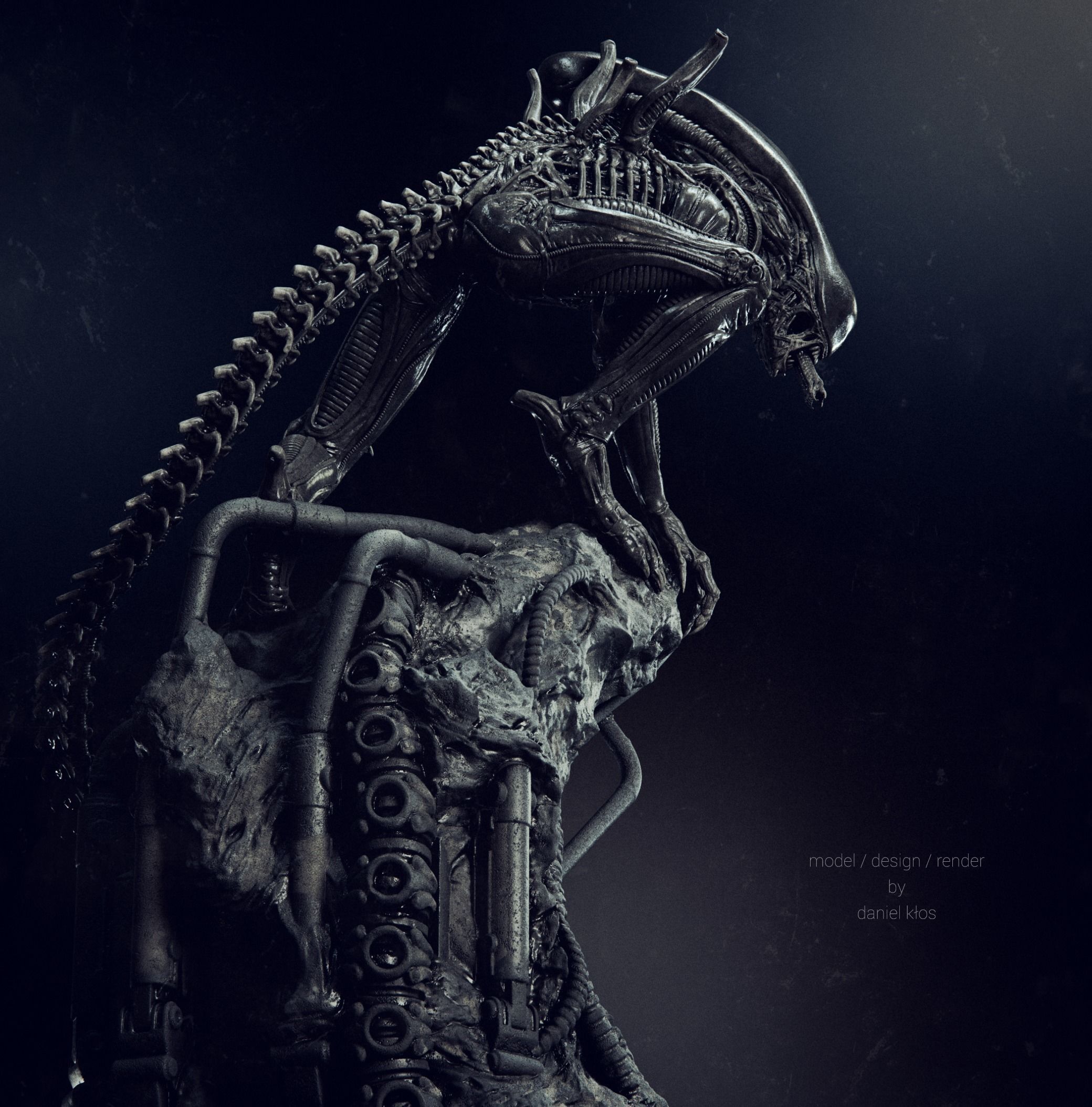 Alien Statue Fanart 3D print model_2
