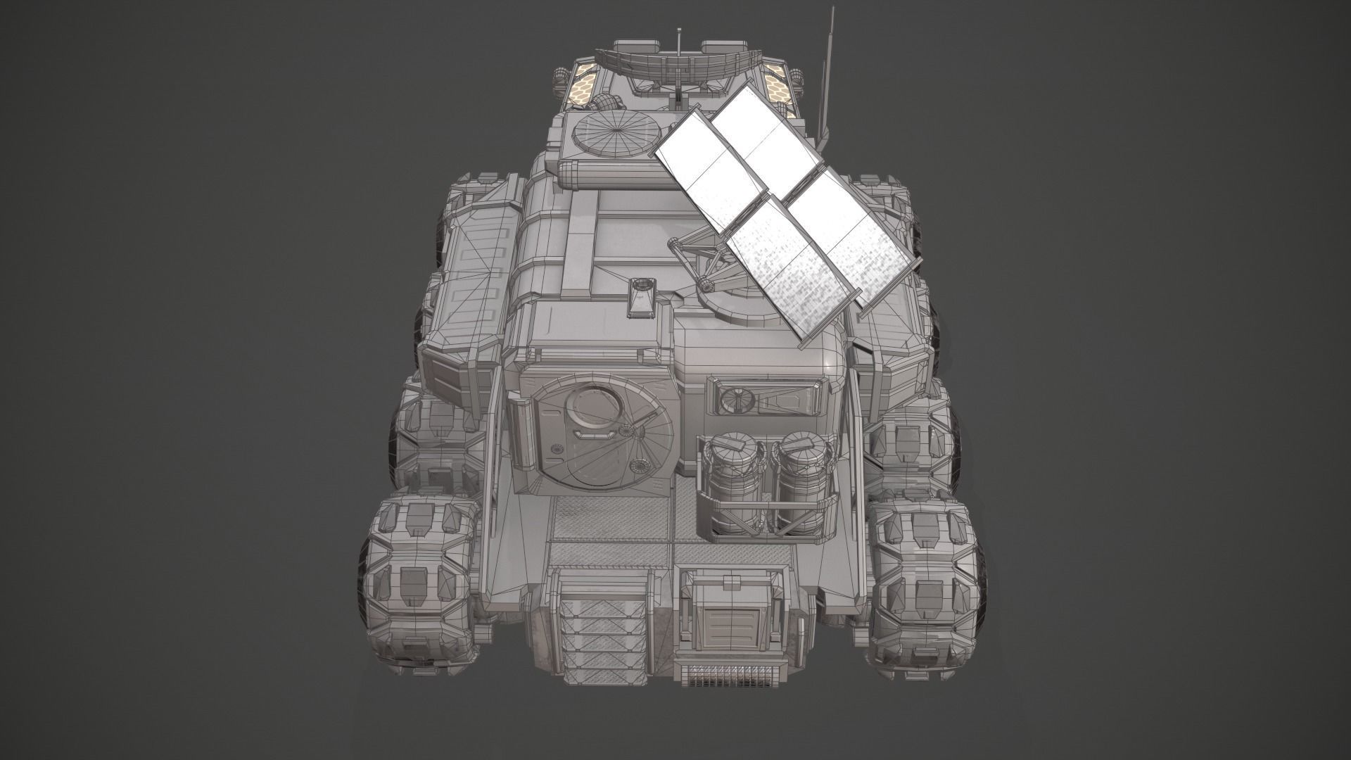 Sci-Fi Mars Rover II 3D model Low-poly 3D model_8