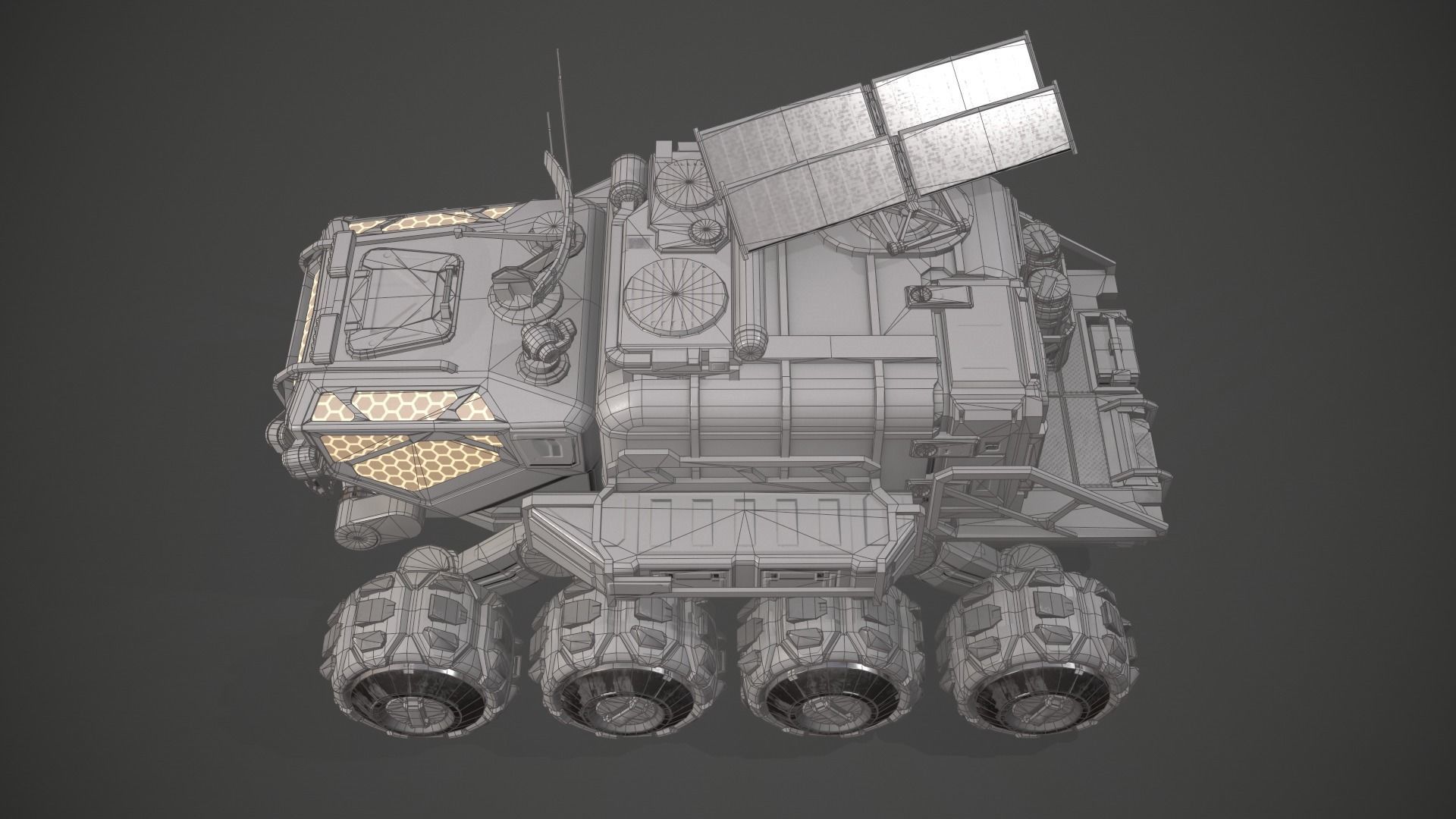 Sci-Fi Mars Rover II 3D model Low-poly 3D model_9