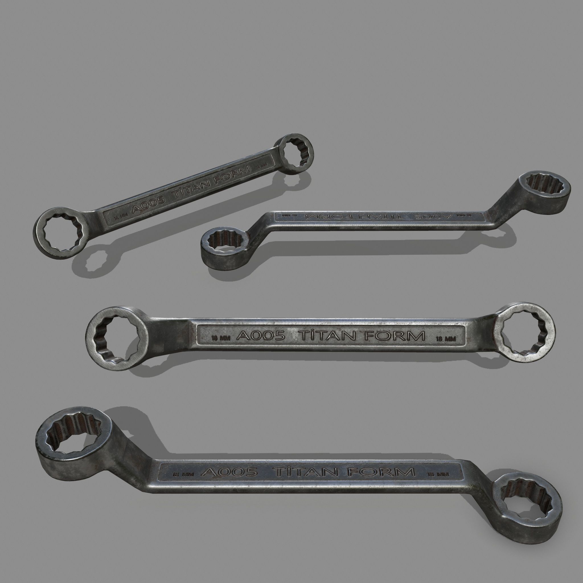 wrench Low-poly 3D model_1