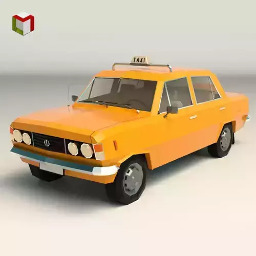 Low Poly Taxi Cab 04