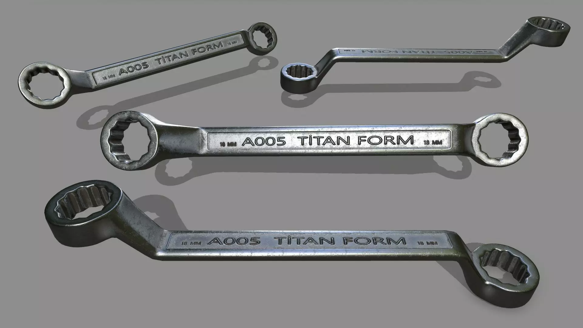 wrench ratchet wrenches Low-poly 3D model