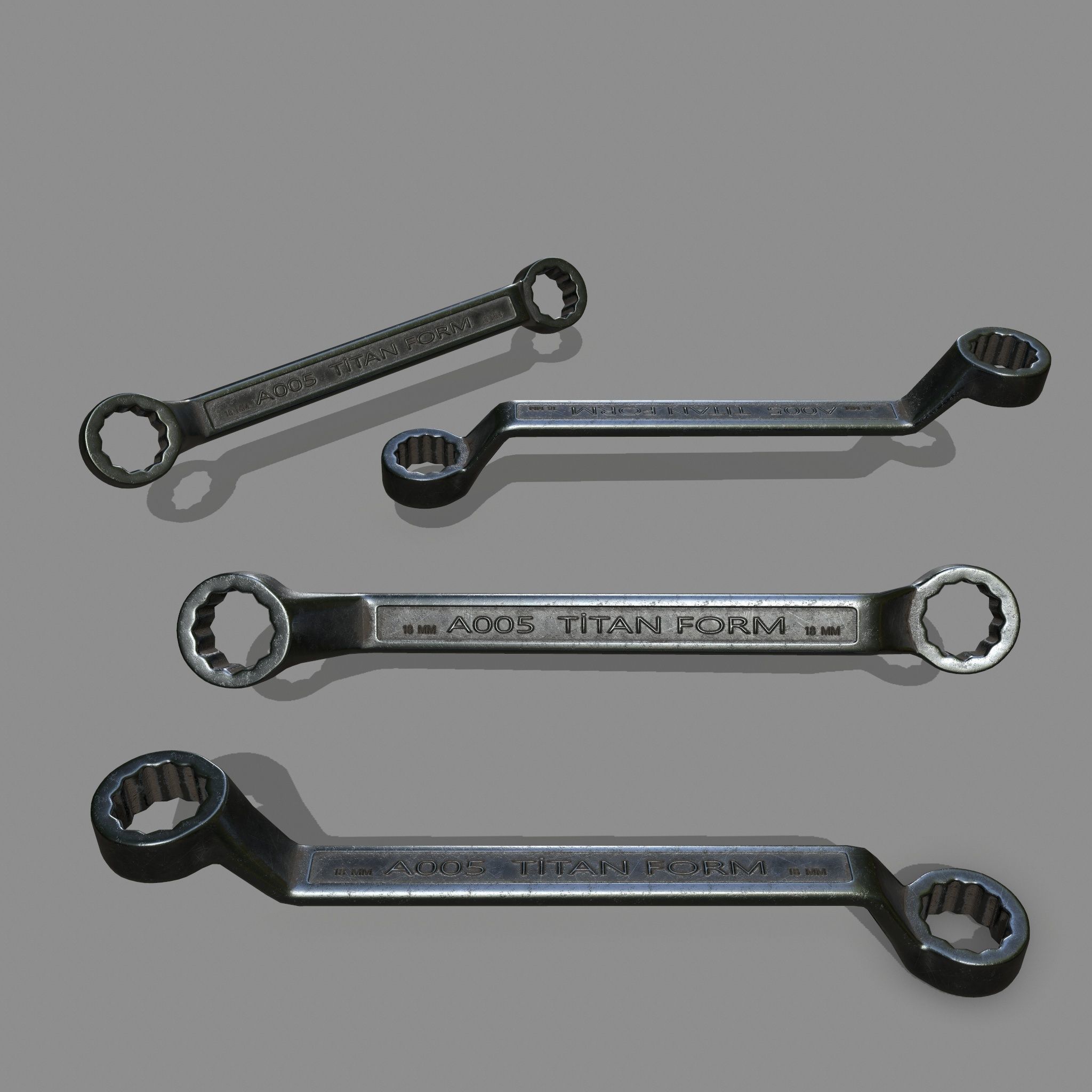 wrench Low-poly 3D model_2