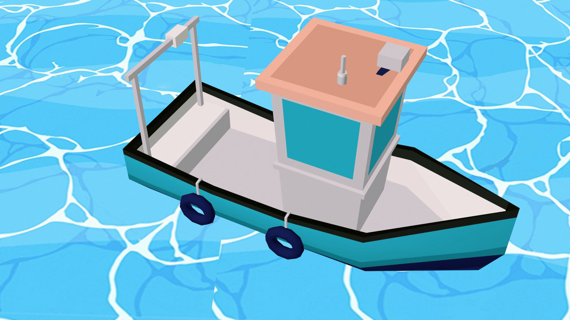 Beach Cartoon 3D Model  Low-poly 3D model_6