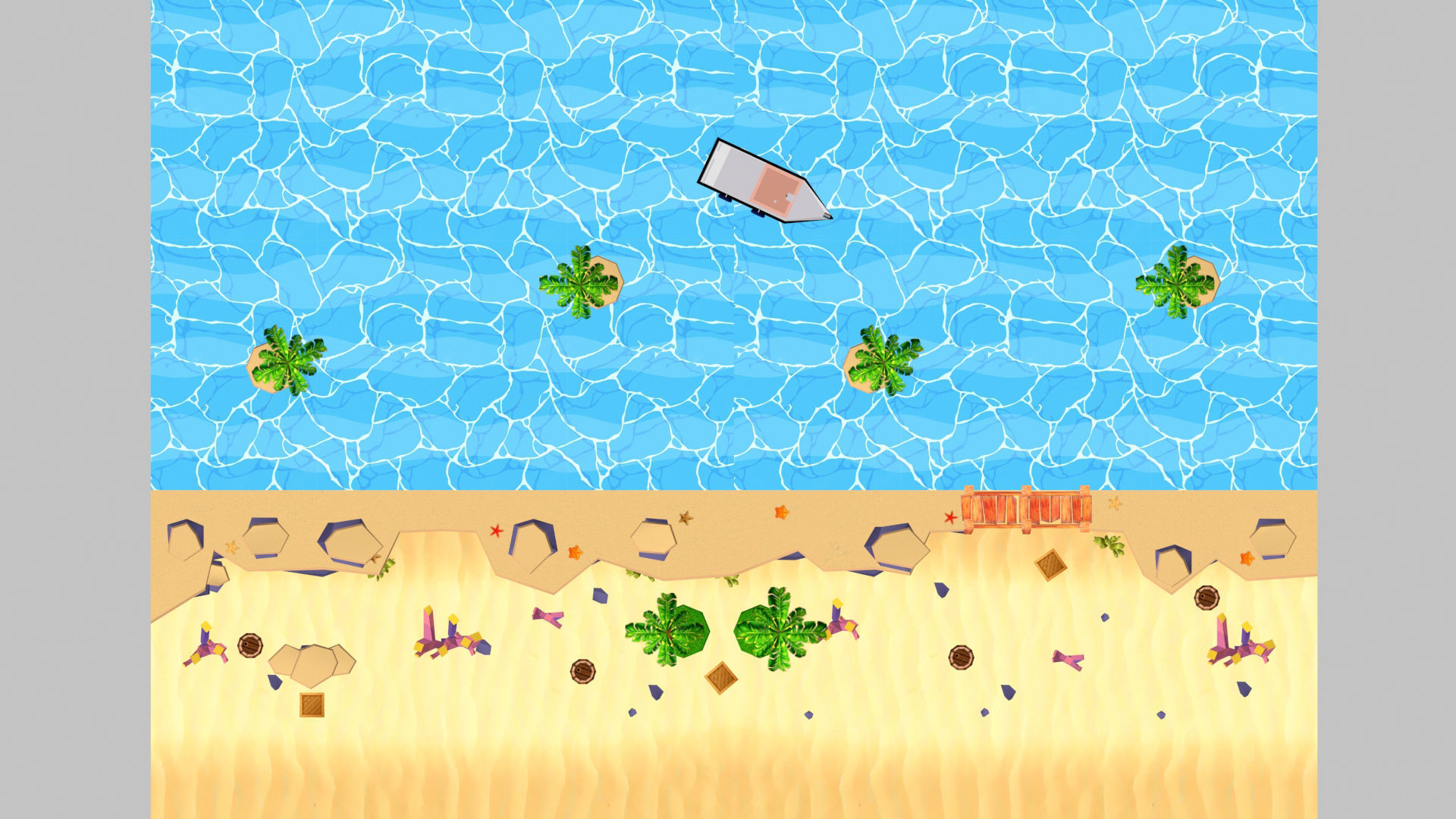Beach Cartoon 3D Model  Low-poly 3D model_9