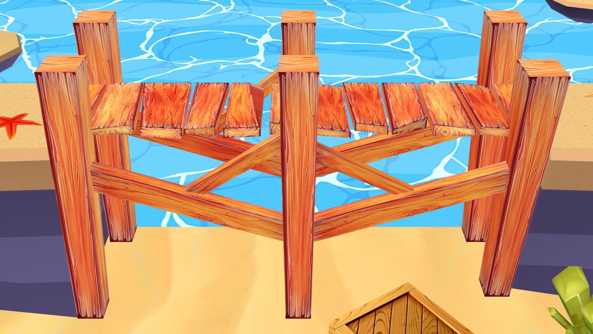 Beach Cartoon 3D Model  Low-poly 3D model_5