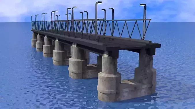 Sci-fi Bridge  Low-poly 3D model