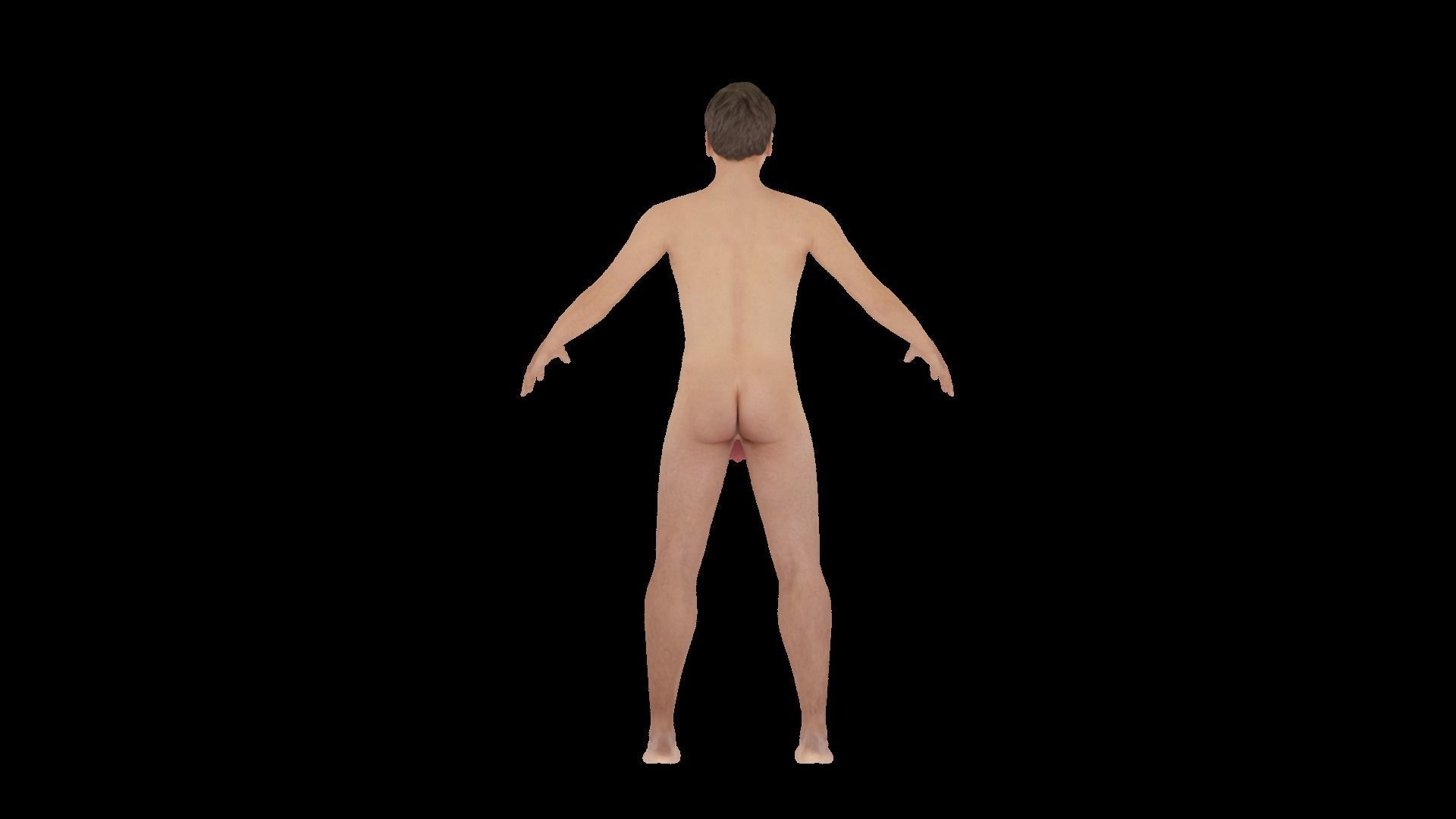 Model 4 nude male animation 3D model_4