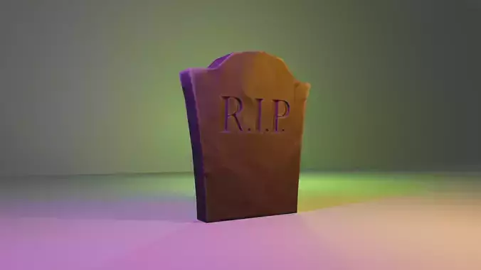 Low Poly Stylistic Grave Stone