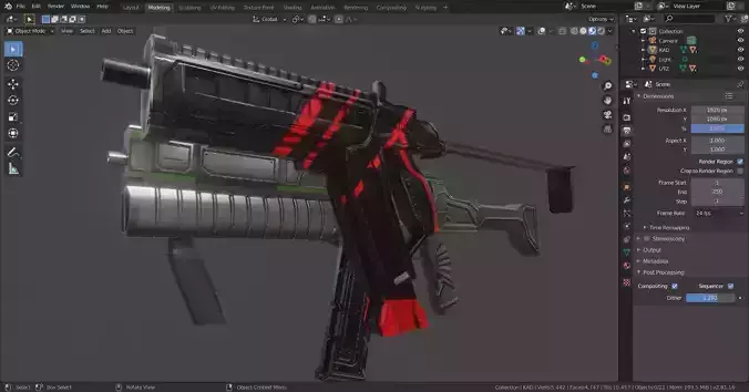 TWO LOWPOLY 3D FUTURISTIC WEAPON MODELS