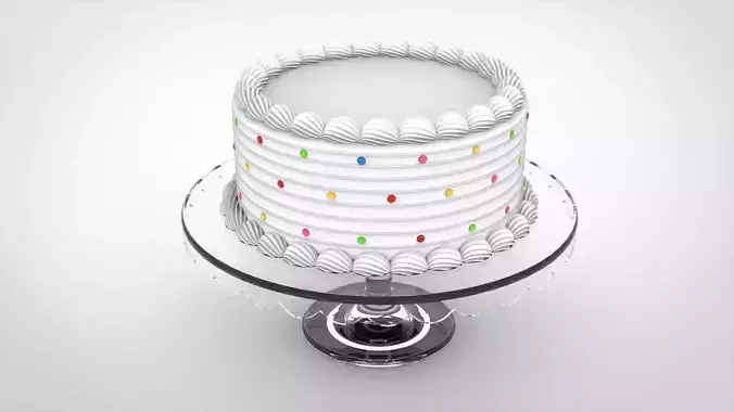 Cake in glass holder Free 3D model