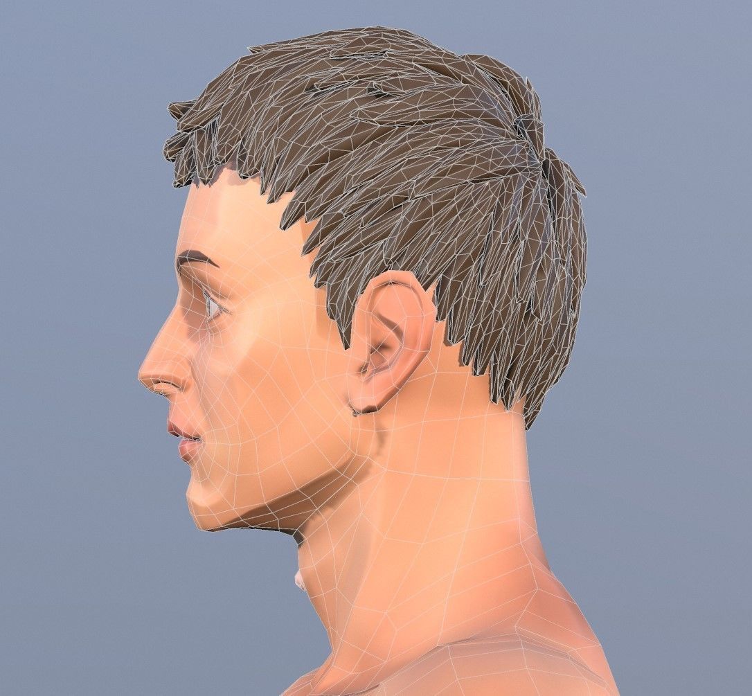 Man Stylized Body Male Game Ready Character PBR Low-poly 3D model_16