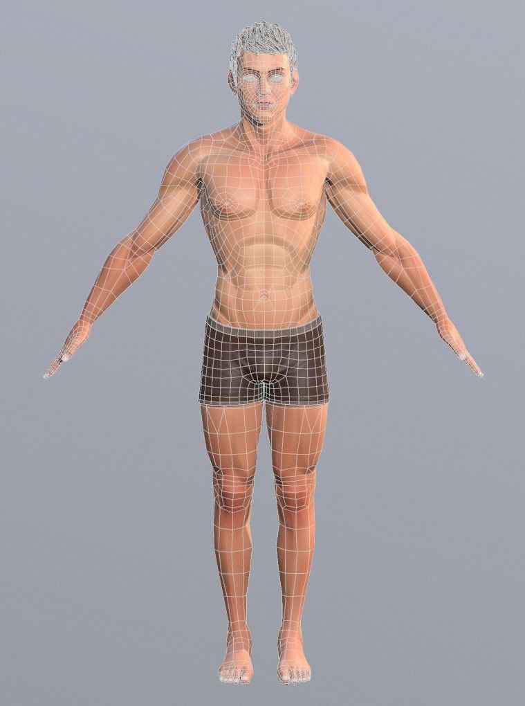 Man Stylized Body Male Game Ready Character PBR Low-poly 3D model_14