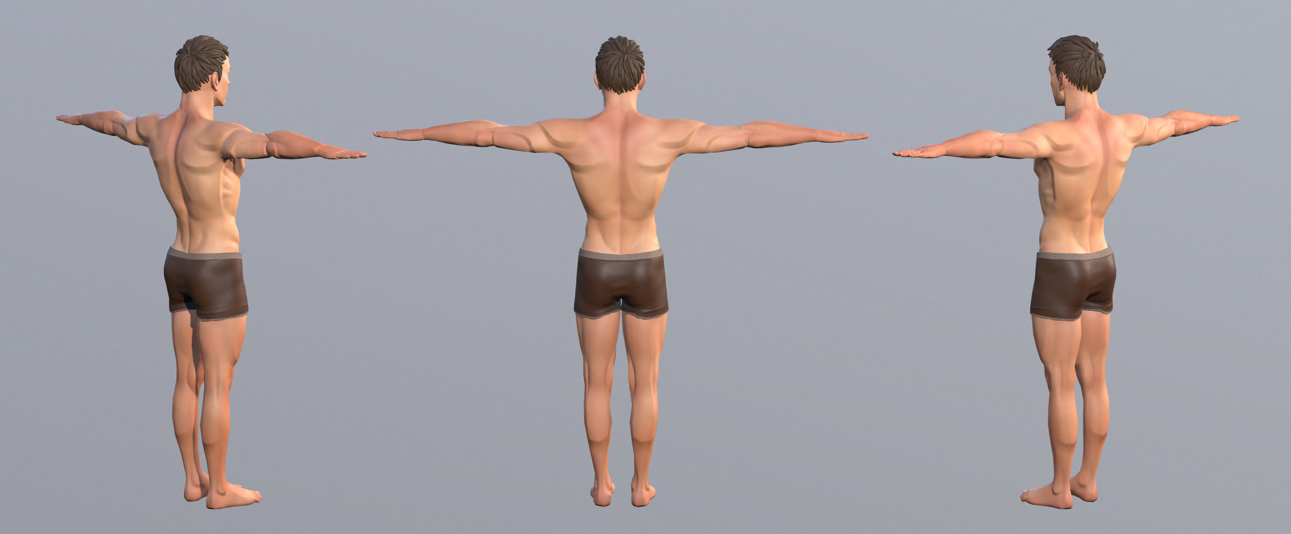 Man Stylized Body Male Game Ready Character PBR Low-poly 3D model_5