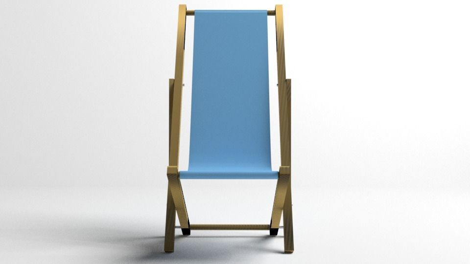 Deck Folding Chair 3D model_1
