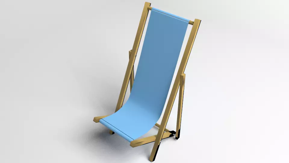 Deck Folding Chair 3D model_0