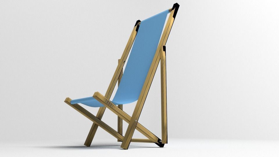 Deck Folding Chair 3D model_3