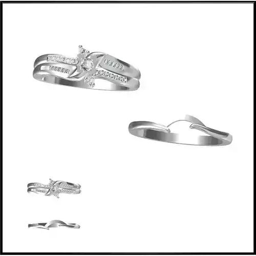 JCD Format Unique bridal set rings types of jewelry files