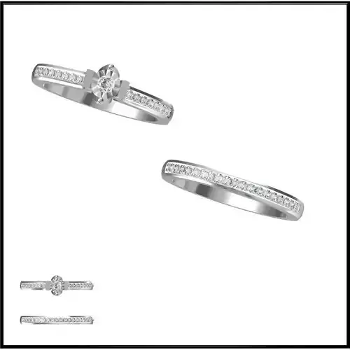 JCD Format Unique bridal set rings ring cad