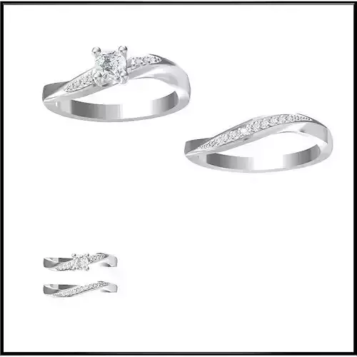 JCD Format Unique bridal set rings jewelry cad cam masters