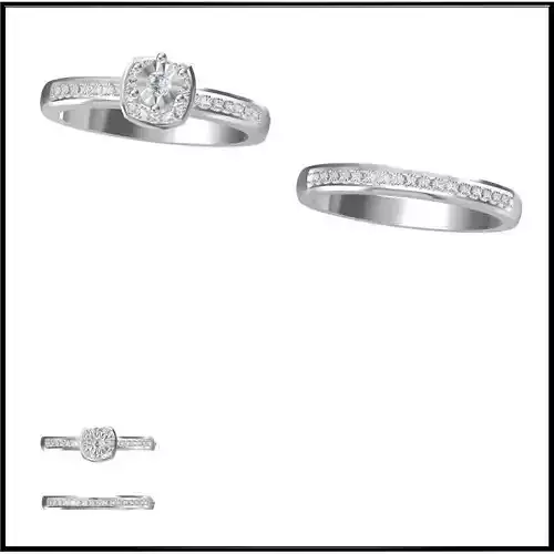 JCD Format Unique bridal set rings jewellery cad design
