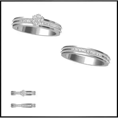 JCD Format Unique bridal set rings cad bridal set ring design