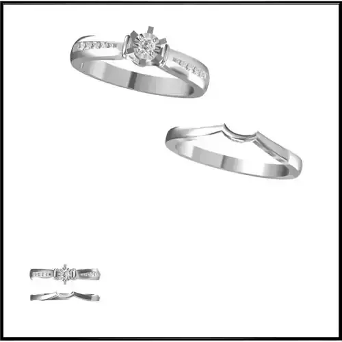 JCD Format Unique bridal set rings autodesk jewelry design