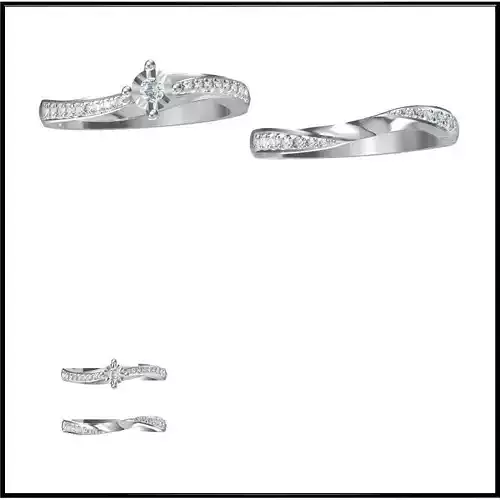 JCD Format Unique bridal set rings 3design price