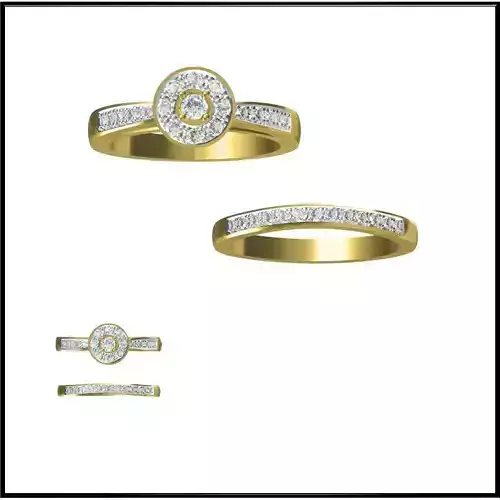 JCD Format Unique bridal set rings 3d jewellery design course