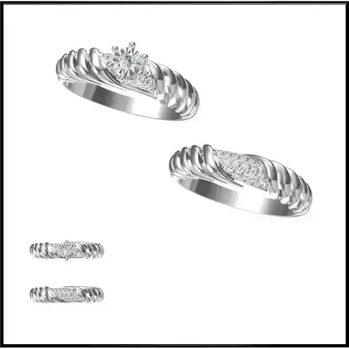 JCD Format Minimalist bridal set rings wax files jewelry