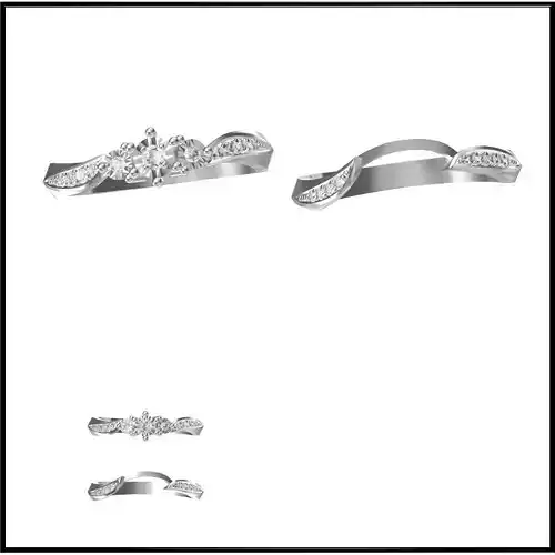 JCD Format Minimalist bridal set rings metal file