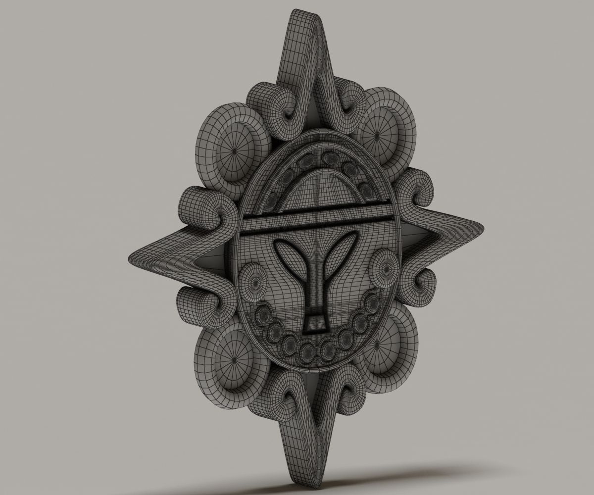 Mayan Alien Golden Sun 3D model_5
