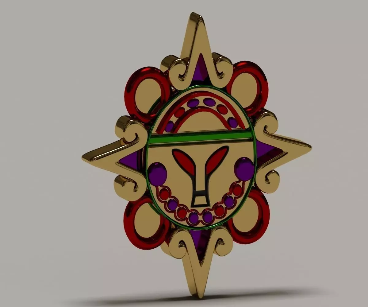 Mayan Alien Golden Sun 3D model_0
