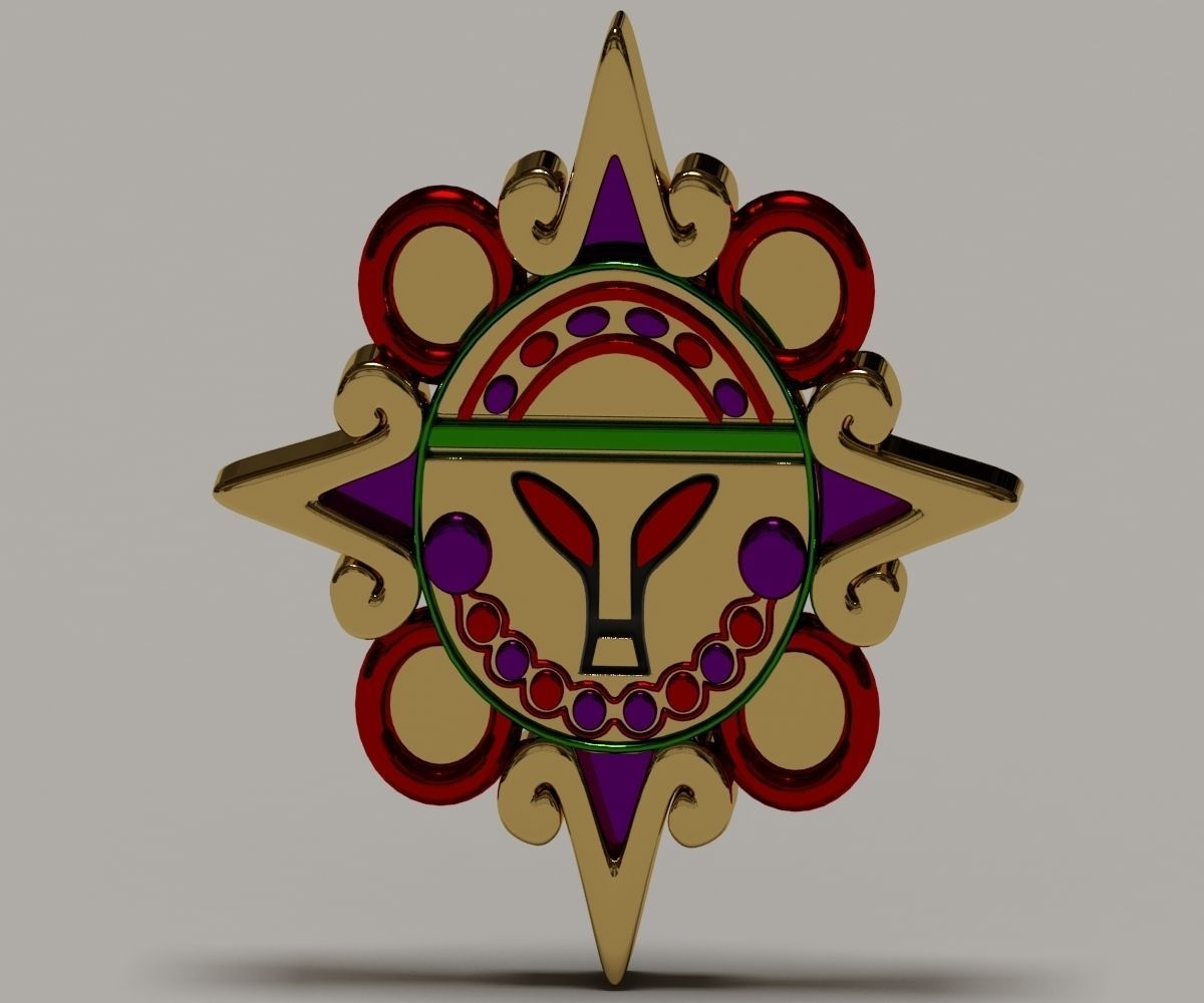 Mayan Alien Golden Sun 3D model_1