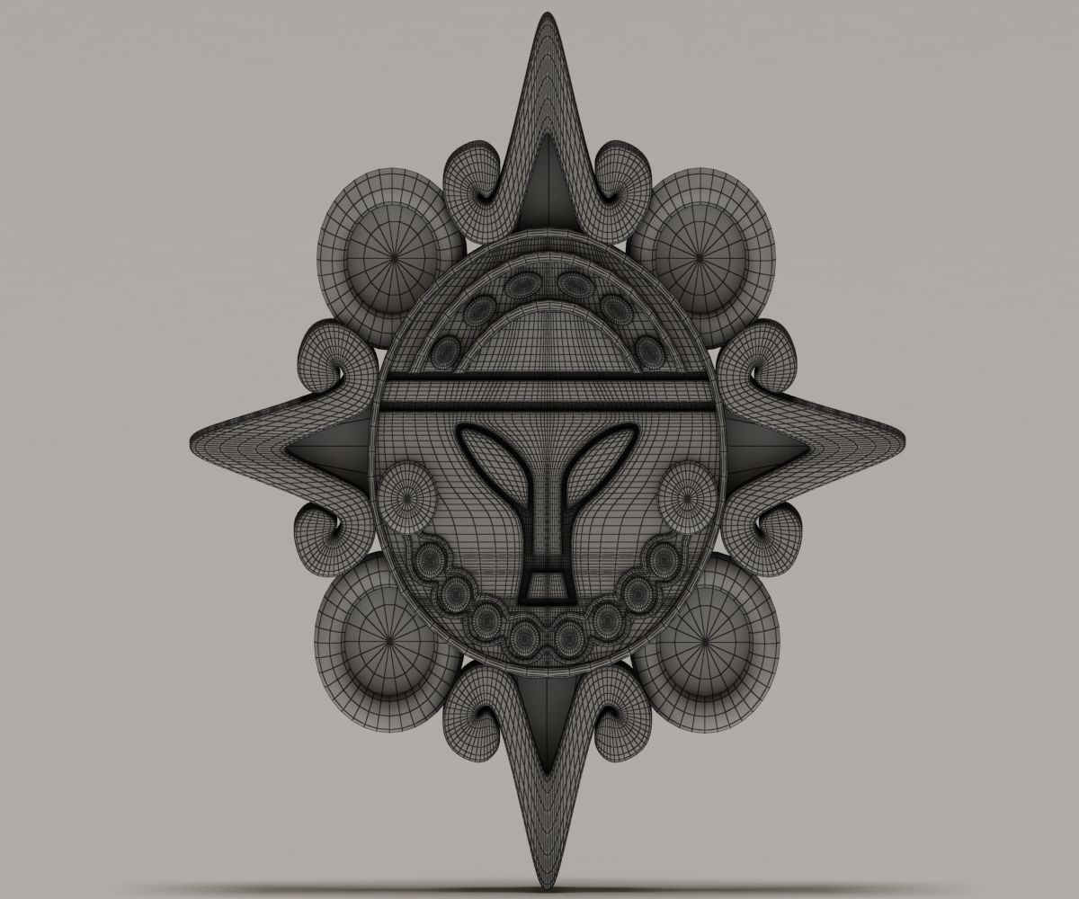 Mayan Alien Golden Sun 3D model_6