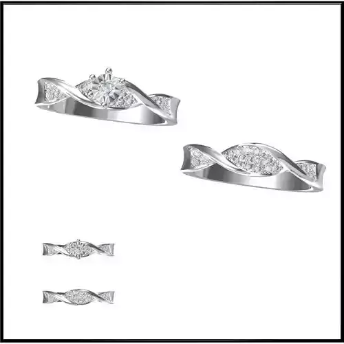 JCD Format Minimalist bridal set rings jewelry cad programs