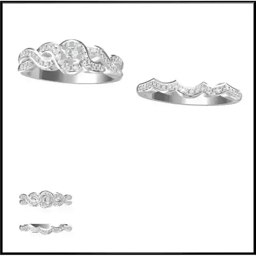 JCD Format Minimalist bridal set rings jewelry cad institute