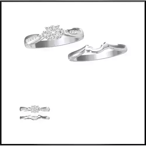 JCD Format Minimalist bridal set rings jewelry cad