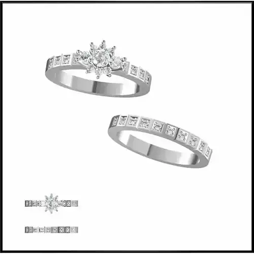 JCD Format Minimalist bridal set rings for sale jewelry files