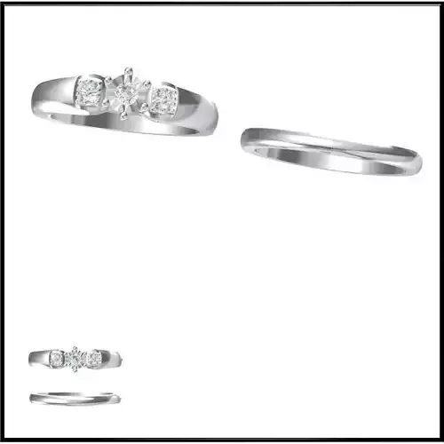 JCD Format Minimalist bridal set rings jewellery design