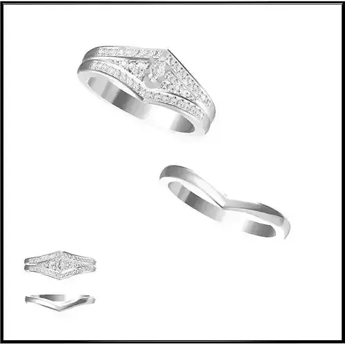 JCD Format Minimalist bridal set rings cad ring design