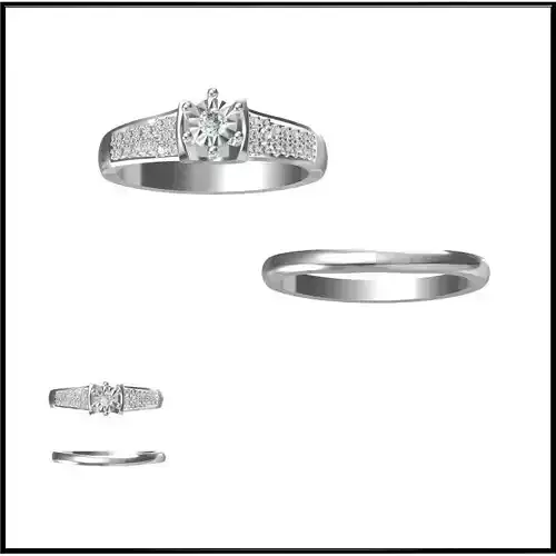 JCD Format Minimalist bridal set rings jewellery design