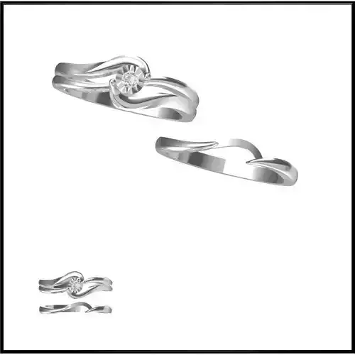 JCD Format Minimalist bridal set rings autodesk jewelry design