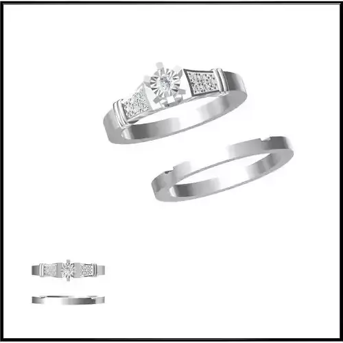 JCD Format Minimalist bridal set rings autocad jewelry