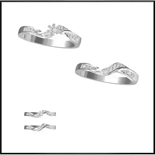 JCD Format Minimalist bridal set rings 3design price
