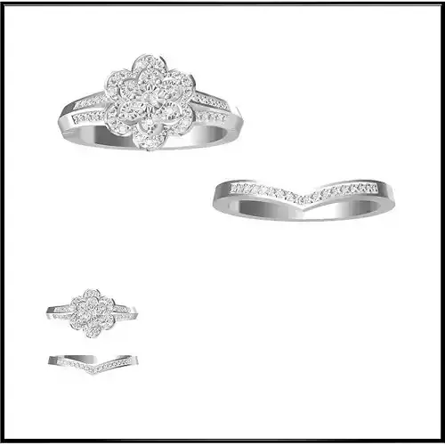 JCD Format Mens bridal set rings ring cad